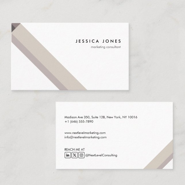 modern brown minimalist geometric pattern business card (Creator Uploaded)