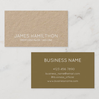 Modern Brown Minimalist Kraft Consultant Business Card