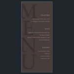 Modern Brown Minimalist Wedding Menu<br><div class="desc">Create your own personalized wedding menu cards featuring modern typography and minimalist graphic design in brown color.</div>