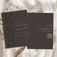 Modern Brown Monogram All in One Wedding