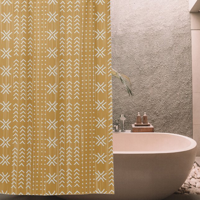 Modern Brown Mud Cloth African Pattern Shower Curtain (Creator Uploaded)