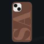 Modern brown natural initial minimal contemporary  Case-Mate iPhone 14 case<br><div class="desc">Modern natural brown initial monogram minimal contemporary phone case design.</div>