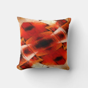 Modern Brown Orange Red Soft Abstract Cushion
