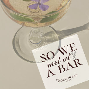 Modern Brown Personalised Cocktail Hour Wedding Napkin