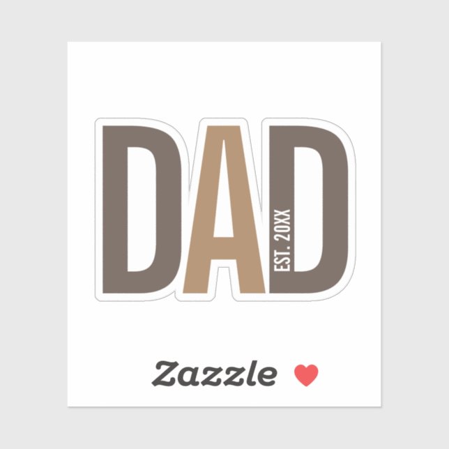 Modern Brown Personalised Dad Established (Sheet)