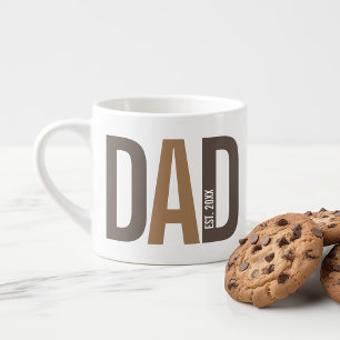 Modern Brown Personalised Dad Established Espresso Cup