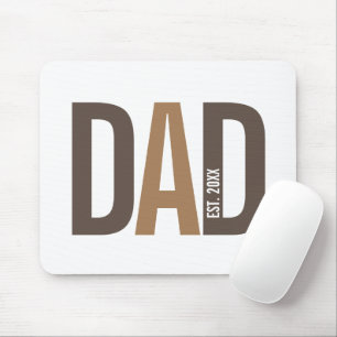 Modern Brown Personalised Dad Established Mouse Mat