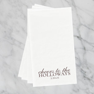 Modern Brown Personalized Wedding Guest Towels  Napkin