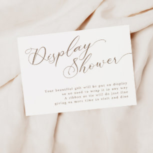 Modern Brown Script Bridal Shower Display Shower Enclosure Card
