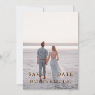 Modern Brown Scripts Photo Wedding Save The Date