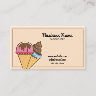Modern Brown Sprinkles Ice Cream and Confectionery Business Card