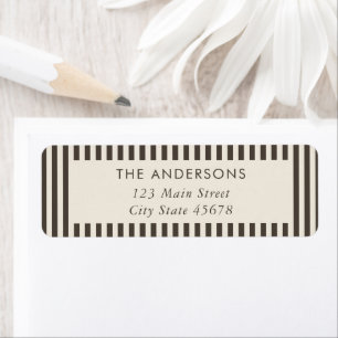 Modern Brown Stripes Return Address