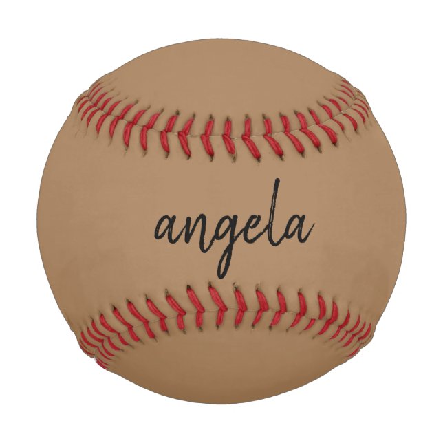 Modern brown stylish custom name baseball (Front)