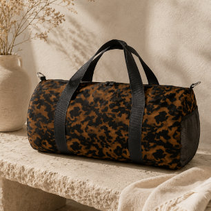 Modern Brown Tortoise Shell Stylish Duffle Bag
