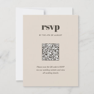 Modern Brown Trendy Mix Match Wedding QR Code RSVP Card