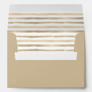 Modern Brown Watercolor Striped Envelope