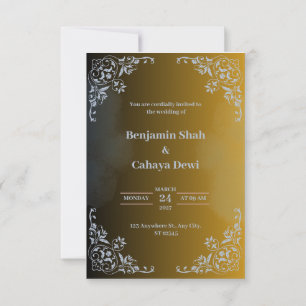 Modern brown wedding invitation