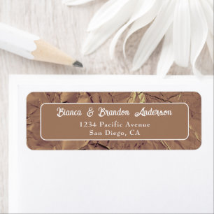 Modern Brown Wedding Return Address Labels