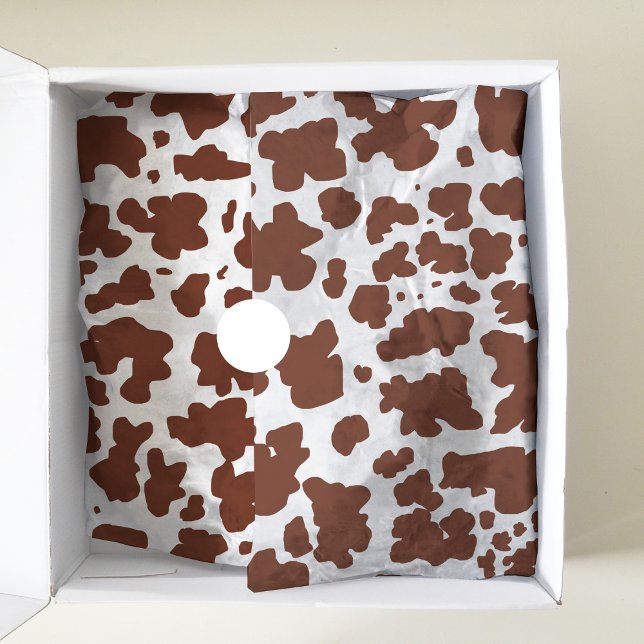 Modern Brown White Cow Skin Texture Animal Print  Tissue Paper (Creator Uploaded)