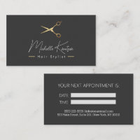 Modern Brown white Hairstylist Appointment Card