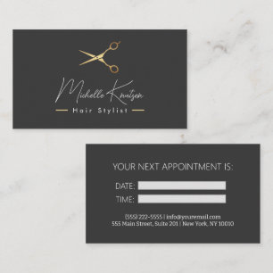 Modern Brown white Hairstylist Appointment Card
