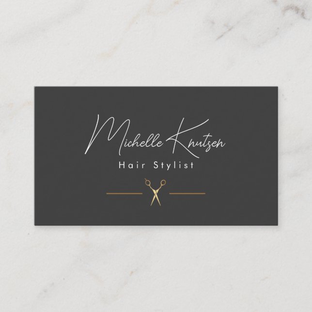 Modern  Brown white Hairstylist Appointment Card (Front)