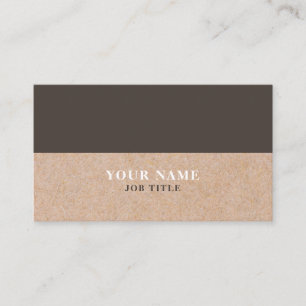 Modern Brown White PRINTED Kraft Business Card