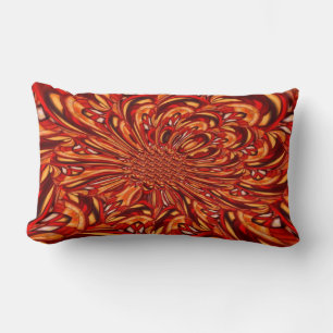 Modern Brown Yellow Red Soft Abstract Lumbar Cushion