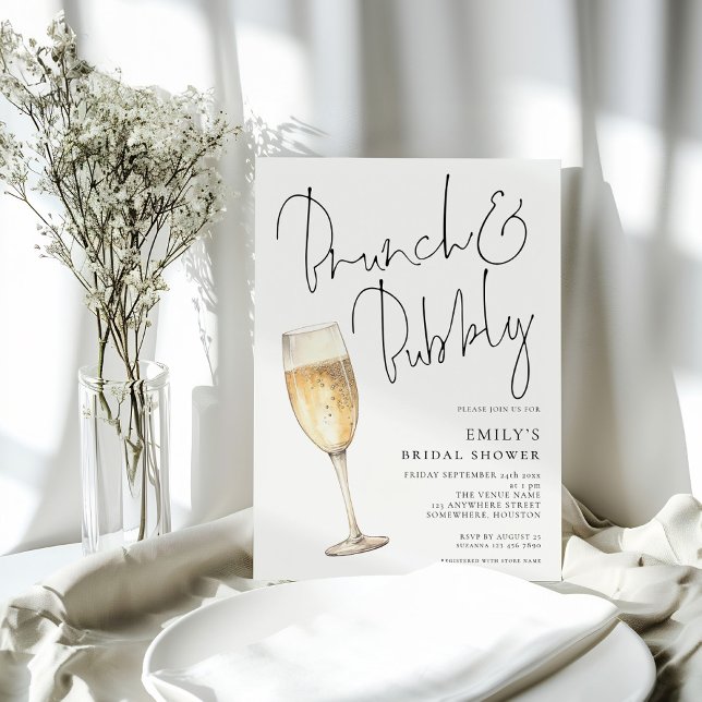 Modern Brunch Bubbly Bridal Shower Invitation (Creator Uploaded)