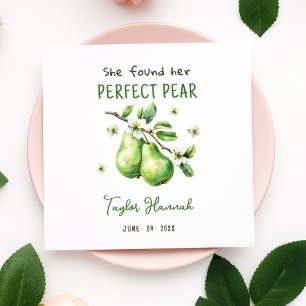 Modern Brunch Greenery Perfect Pear Bridal Shower  Napkin