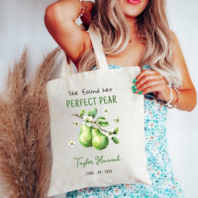 Modern Brunch Greenery Perfect Pear Bridal Shower  Tote Bag (Creator Uploaded)
