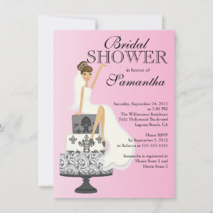 Modern Brunette  Bride Bridal Shower Invitation