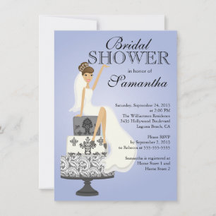 Modern Brunette Bride Bridal Shower Invitation