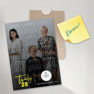 Modern Brush 2025 Calendar Photo Magnetic Card