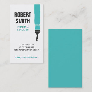 Modern Brush and Paint Vertical Business Card