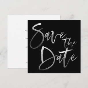 Modern Brush Calligraphy Script Black Wedding Save The Date