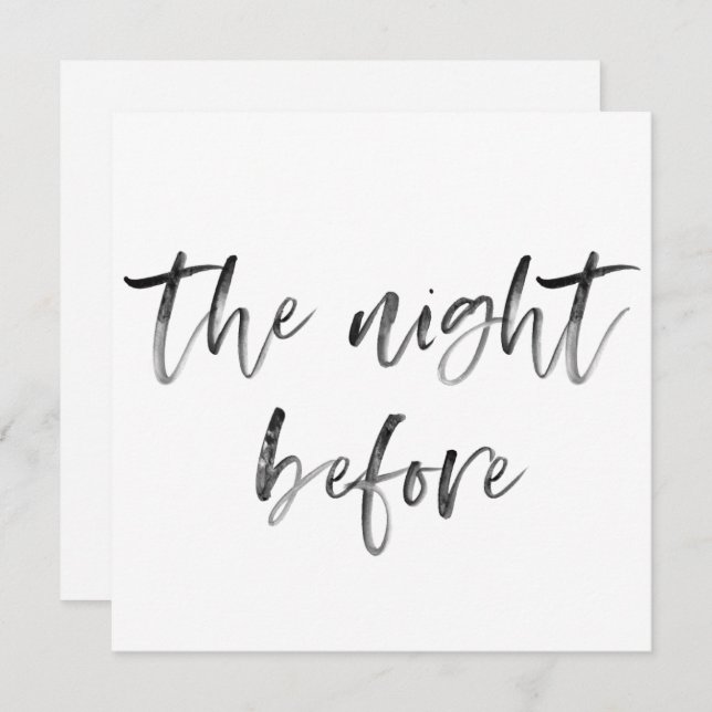 Modern Brush Calligraphy Script Wedding Dinner Invitation (Front/Back)