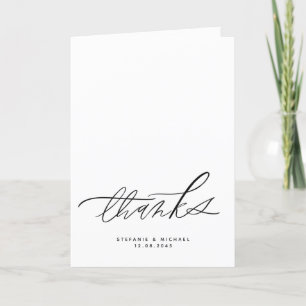 Modern Brush Calligraphy Wedding Thank You Card
