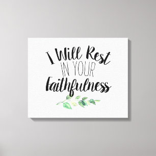 Modern Brush Font Bible Verse Scripture Canvas Print