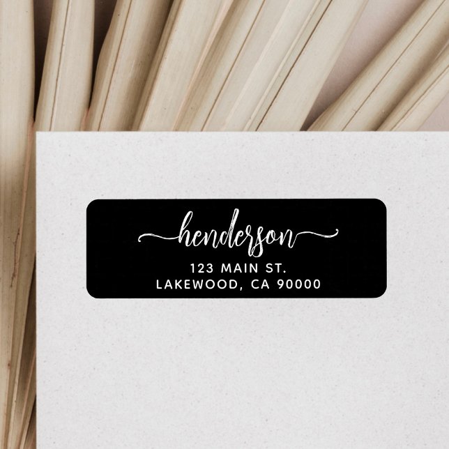 Modern Brush Handwritten Black Return Address (Creator Uploaded)