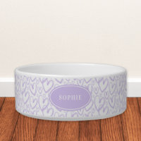 Modern Brush Heart Light Purple Personalised Pet