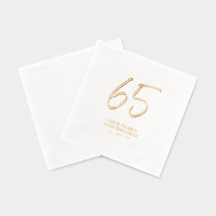 Modern Brush Lettering 60th Birthday Party Foil Napkins