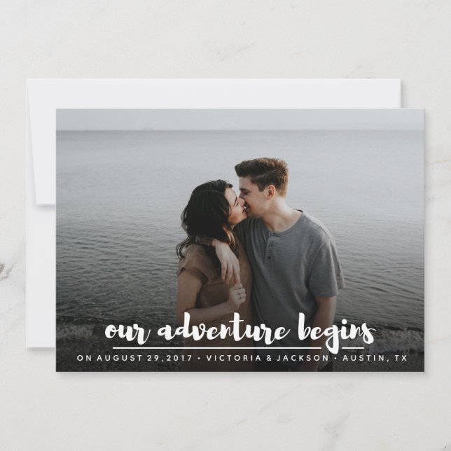 Modern brush photo our adventure personalised (Front)