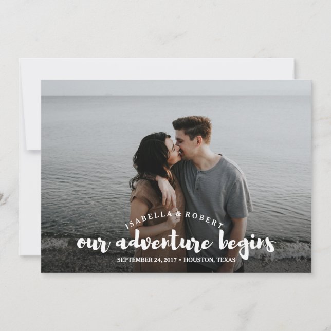 Modern brush photo our adventure personalised (Front)