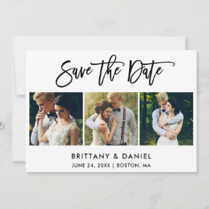 Modern Brush Script 3 Photo Save The Date