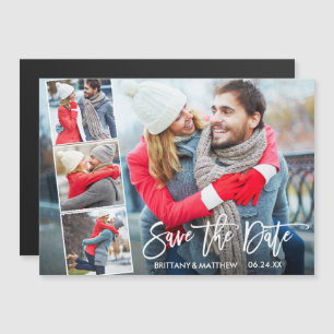 Modern Brush Script 4 Photo Save The Date