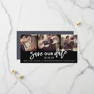 Modern Brush Script Calligraphy 3 Multi Photo Save The Date