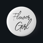 Modern Brush Script Flower Girl Bridal Party 6 Cm Round Badge<br><div class="desc">Modern and elegant design printed Modern Brush Script Flower Girl Bridal Party button that can be customised with your text. Please click the "Customise it" button and use our design tool to modify this template. Check out the Graphic Art Design store for other products that match this design!</div>