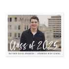 Modern Brush Script Framed Photo Graduation Party