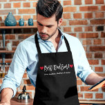 Modern Brush Script Hearts Best Dad Ever Apron<br><div class="desc">Modern Brush Script Best Dad Ever Apron with Red Hearts - Black or choose background colour</div>